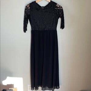 Black Lace Kids Formal Dress